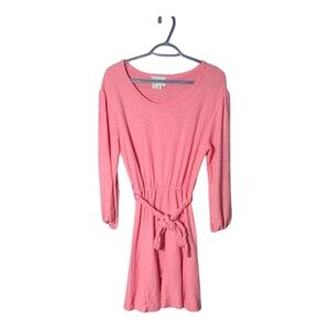 Anthropologie Saturday Sunday Jolie Knit Dress‎ Pink Size Small Braided Belt